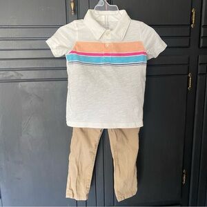 CARTER’S 2T polo and khaki 2-piece